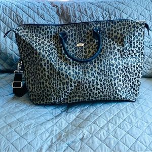 Vintage Diane Von Furstenberg Large Leopard Carry On Duffle weekender bag.